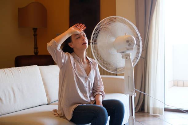 woman on a hot day