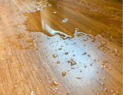 water on a wood floor